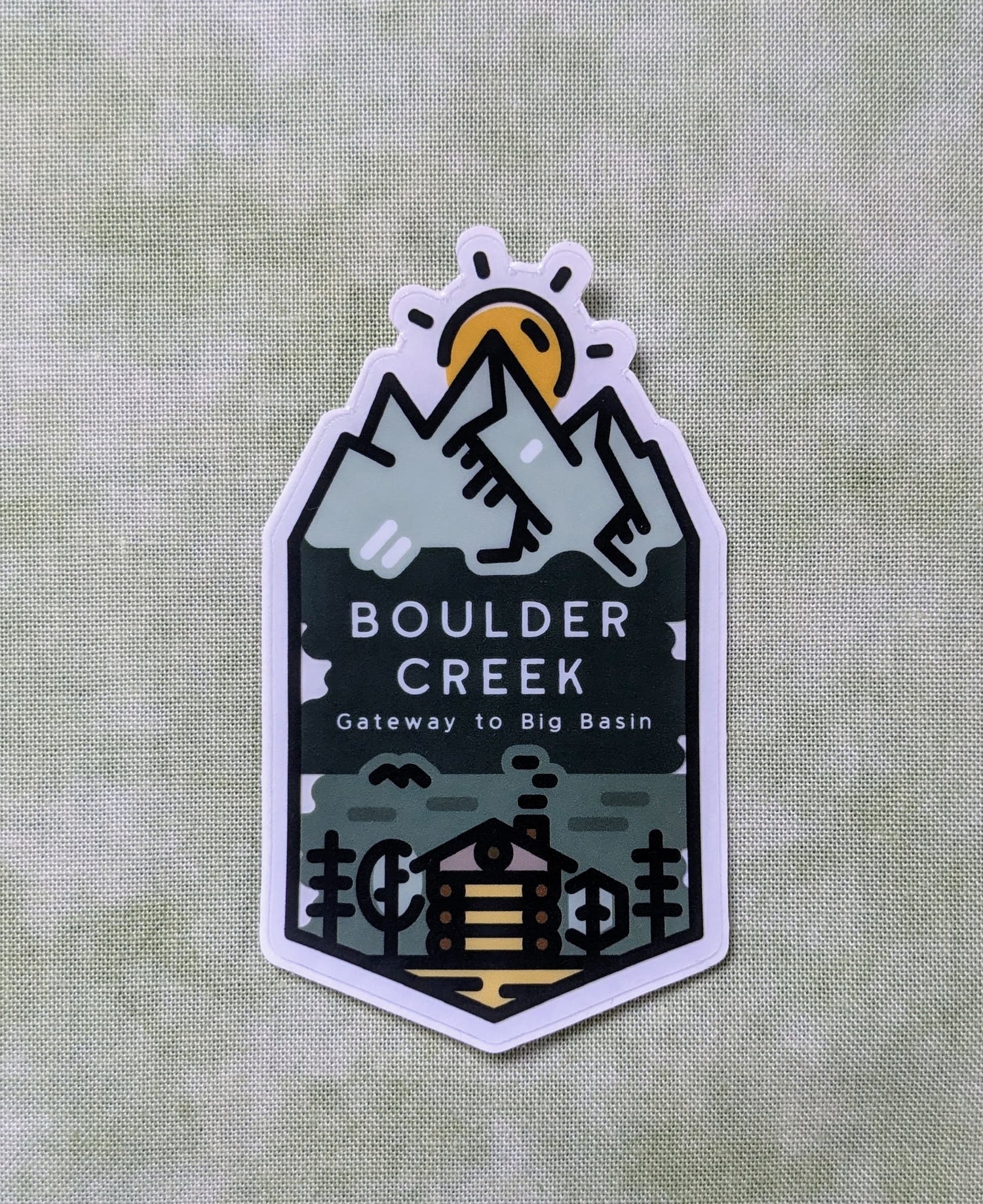 Boulder Creek mountain landscape Gateway to Big Basin sticker