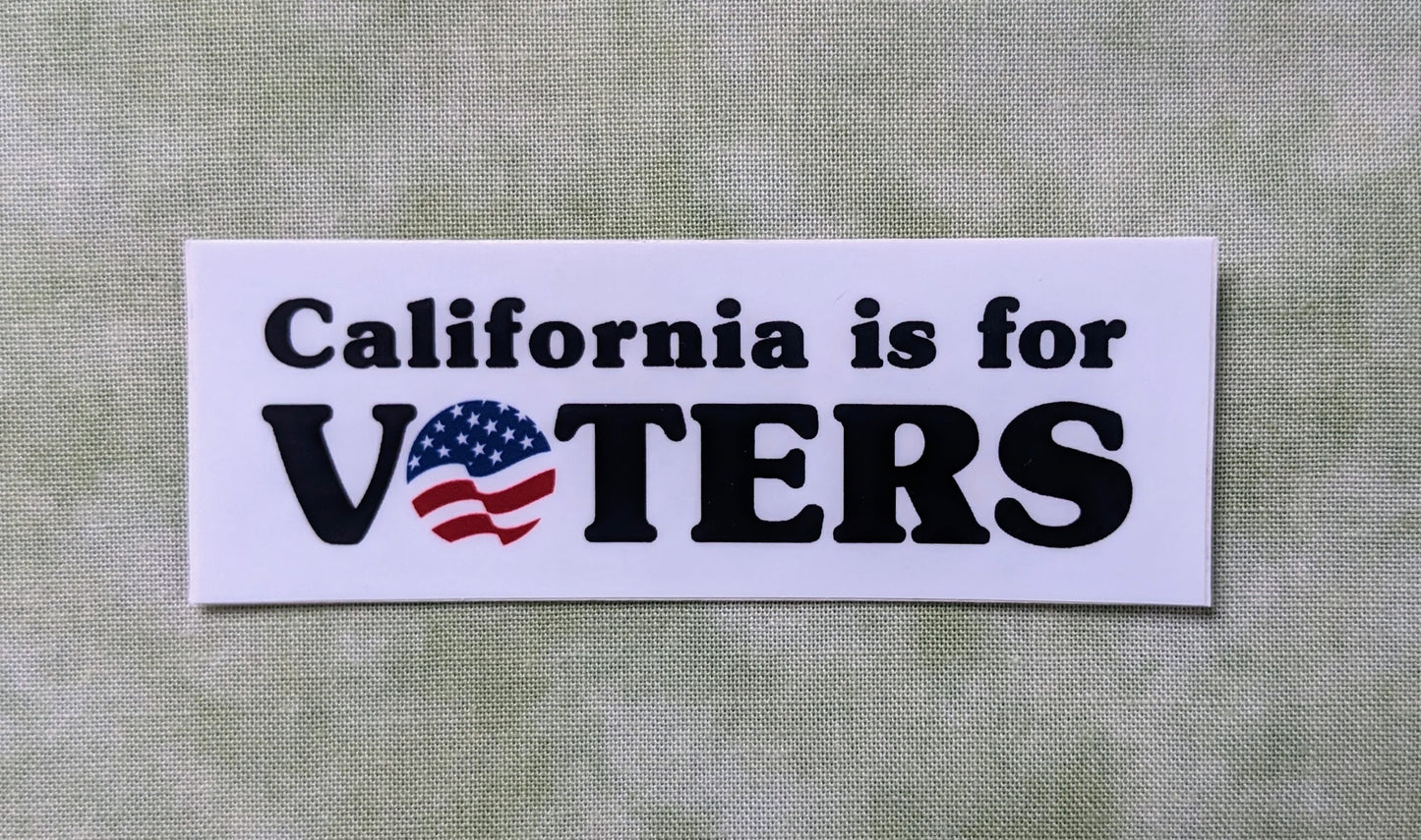 California is for Voters with American Flag sticker