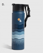 Blue ocean waves Insulated Travel Bottle by United by Blue