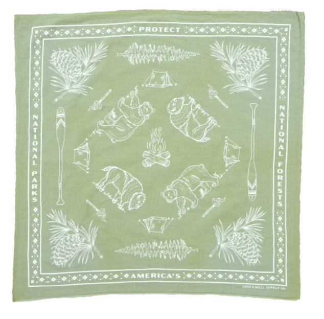 Service bandana full design in green by Good + Well Supply Co
