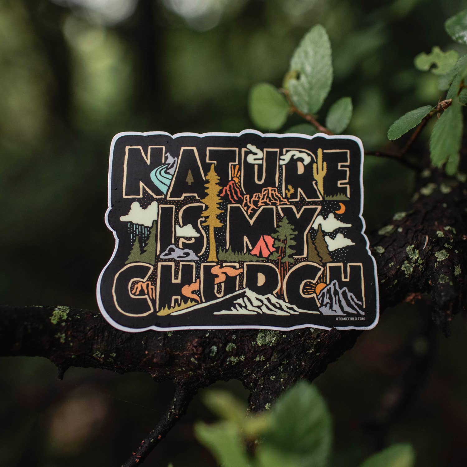 Nature is my Church sticker by Atomic Child