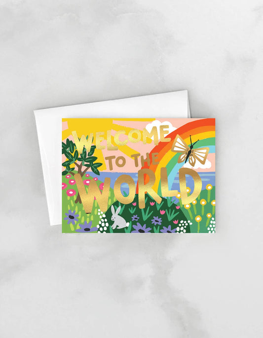 Welcome to the World rainbow nature card by Idlewild
