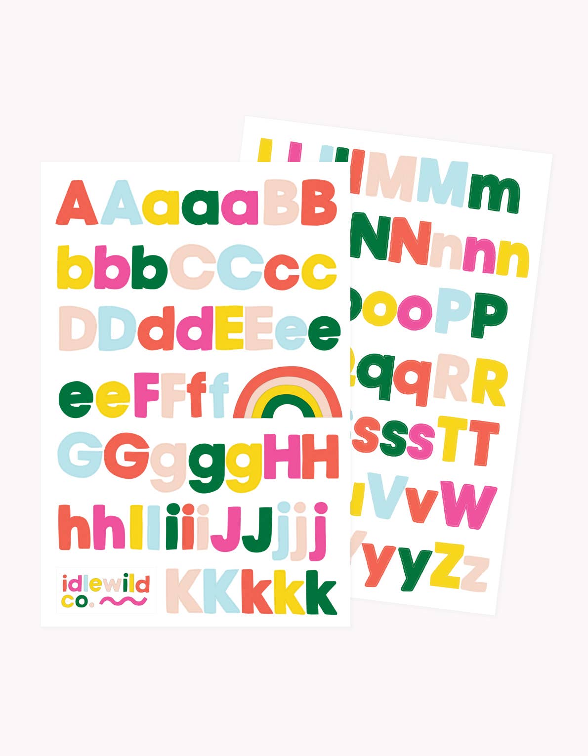 Colorful letter alphabet sticker sheets by Idlewild