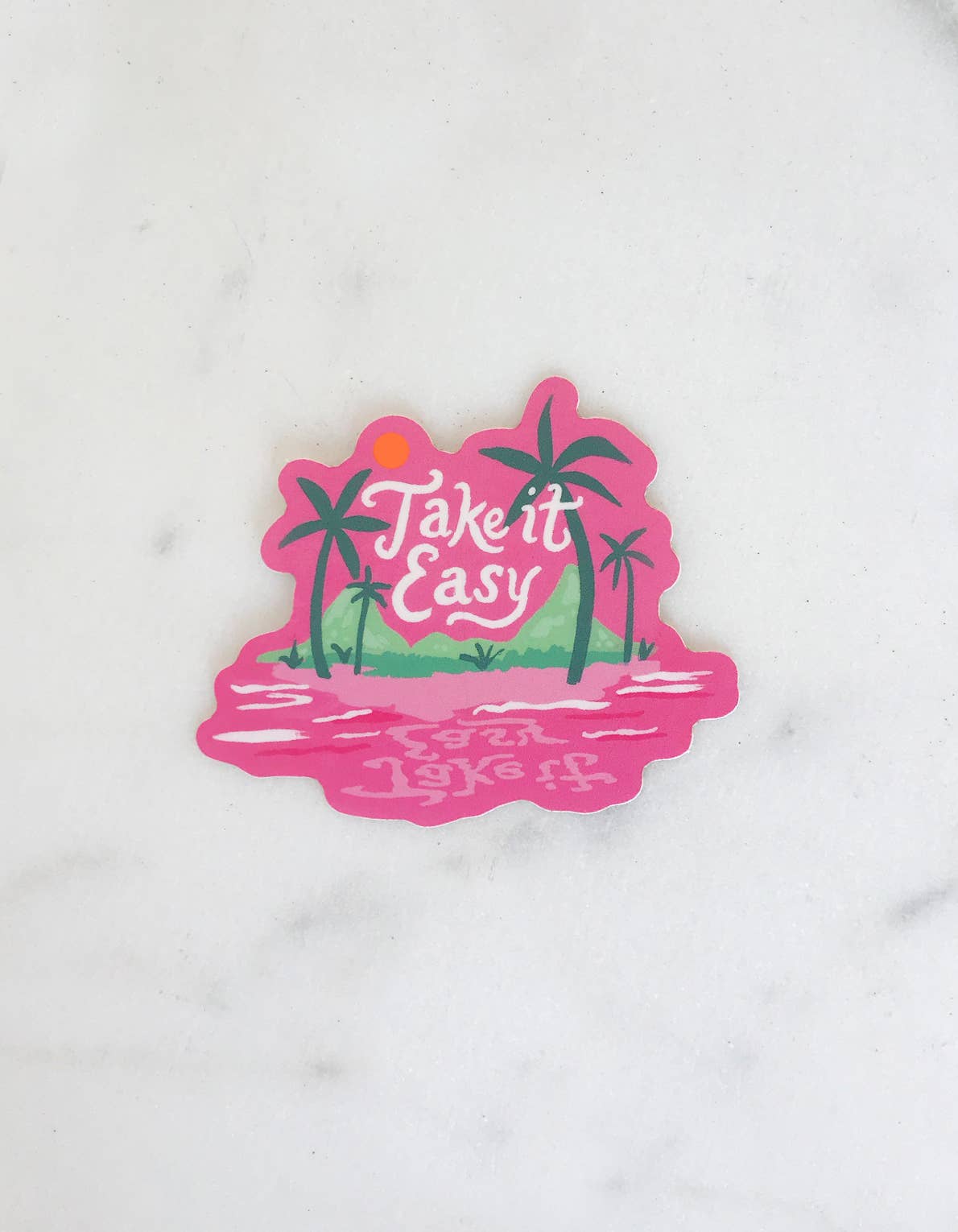 Take it Easy pink island sticker by Idlewild
