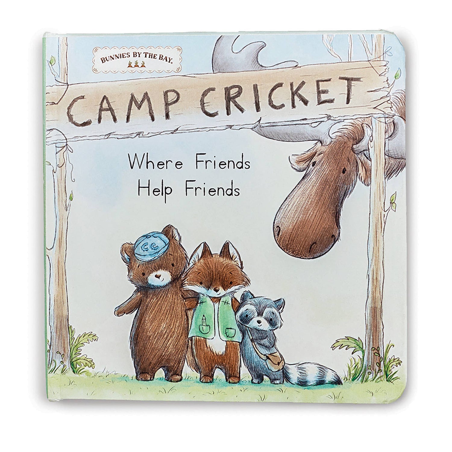 Camp Cricket Board book, Where Friends Help Friends, by Bunnies by the Bay