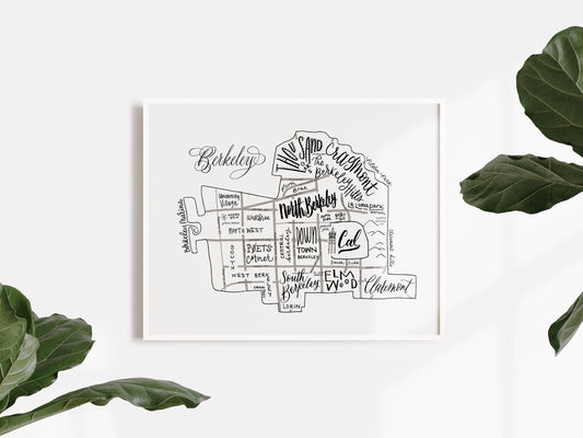 Berkeley Traveling Calligrapher map print