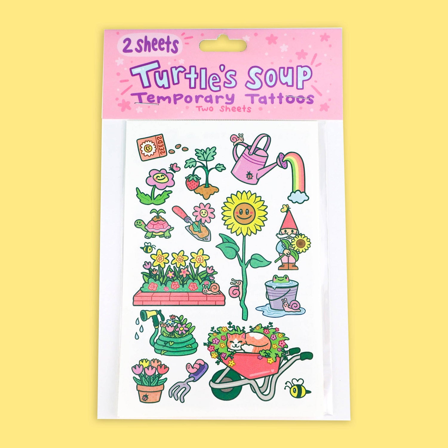 2 Sheets Temporary Tattoos with garden designs by Turtle's Soup
