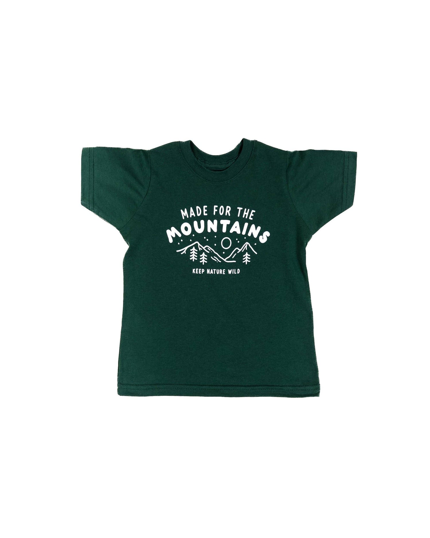 Made for the Mountains green toddler shirt by Keep Nature Wild