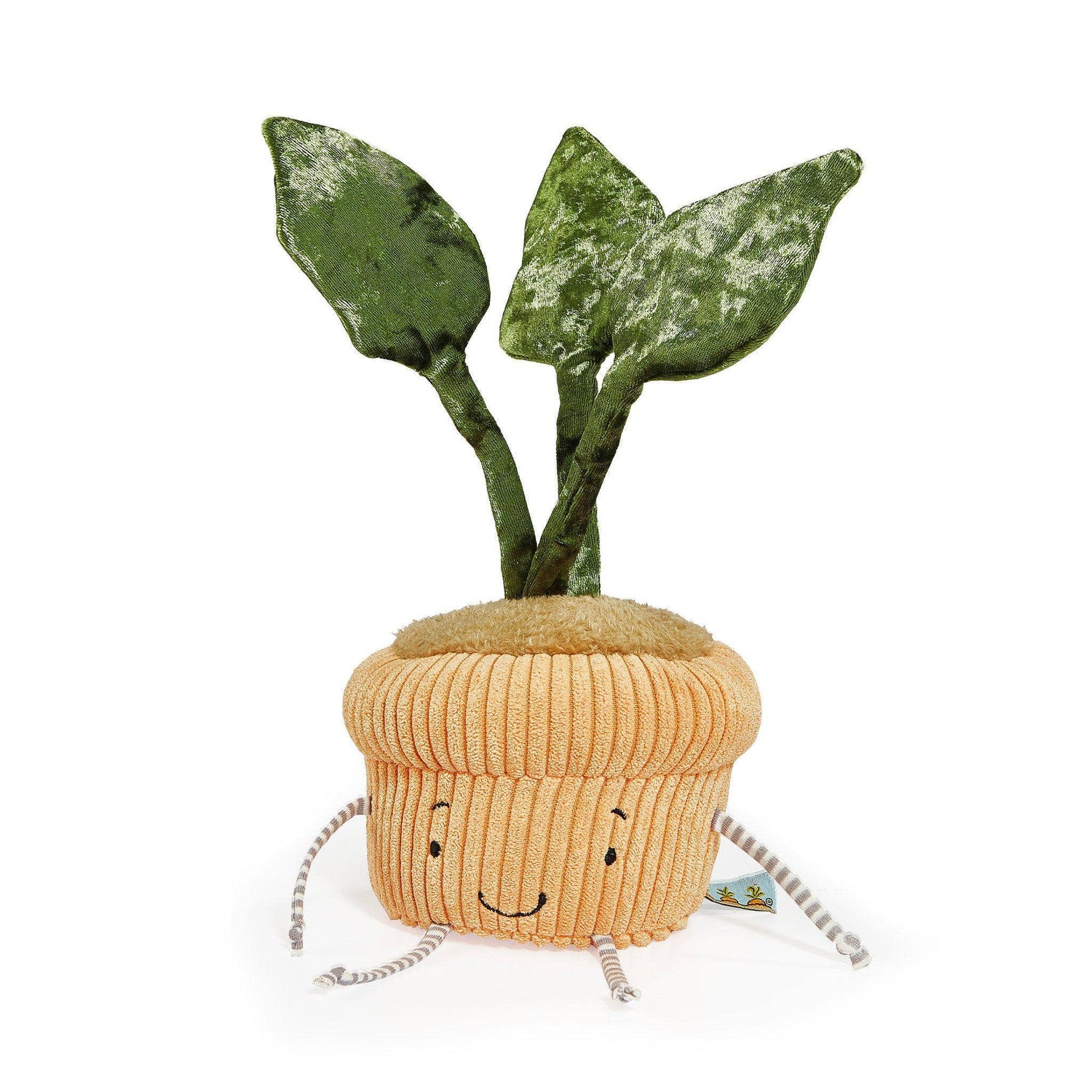 Monstera plush plant stuffed animal with orange pot