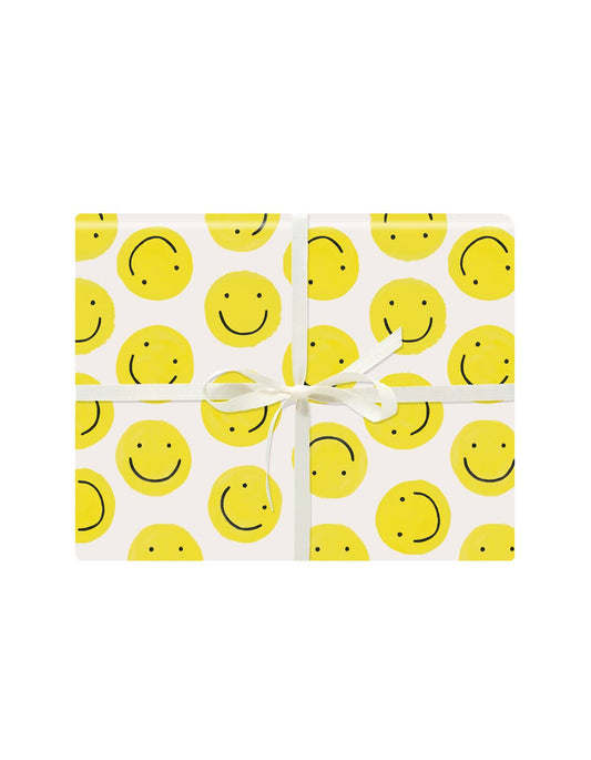 Smiley face gift wrapping paper