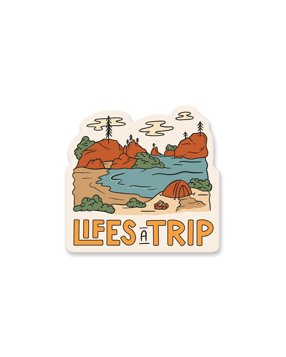 Life's a trip lake scene sticker by Keep Nature Wild