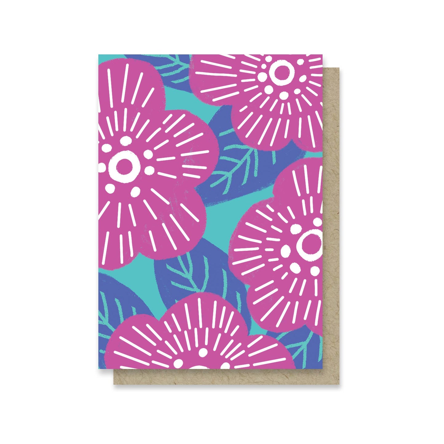 Magenta Florals Blank Mini Card