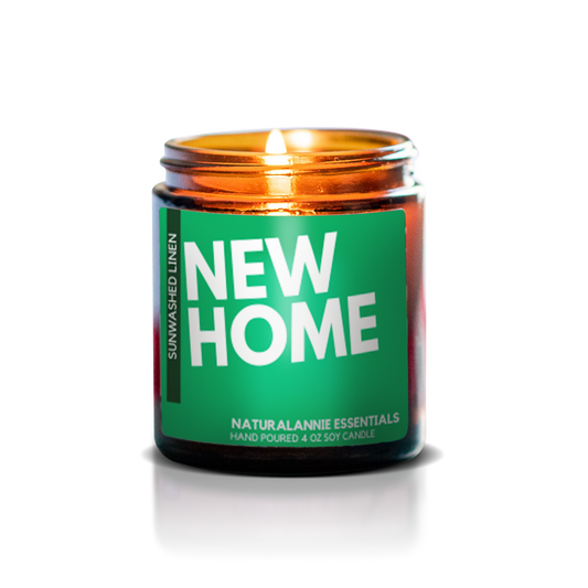 New Home Sun-washed Linen scent Hand-poured 4oz soy candle by Natural Annie Essentials