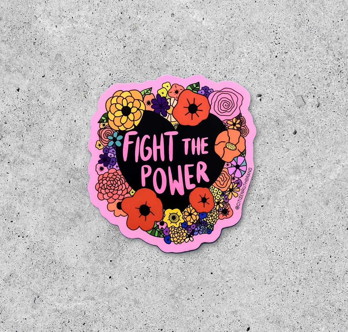 Fight the Power flower ring sticker