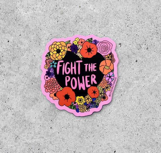 Fight the Power flower ring sticker
