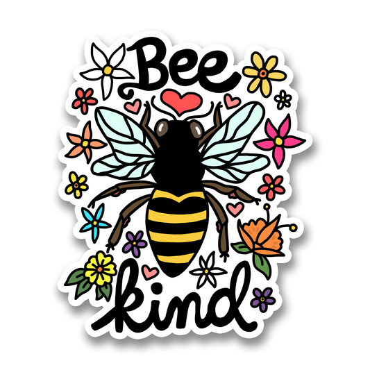 Bee Kind flowers sticker